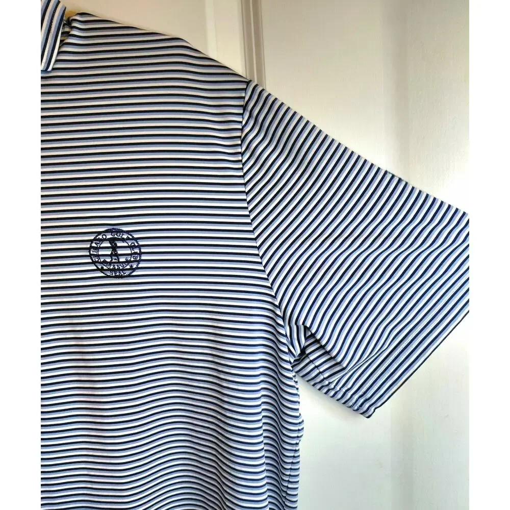 RLX Ralph Lauren Chicago Golf Club Striped Performance Polo Shirt Men’s Large